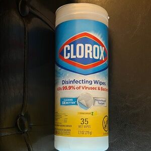 Clorox Disinfecting Wipes Canister in Blue and Yellow